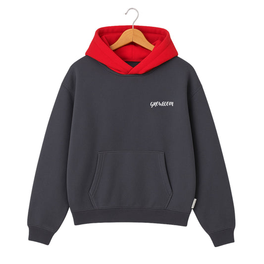 Unisex-Red-Grey-Two-Tone-Hoodie